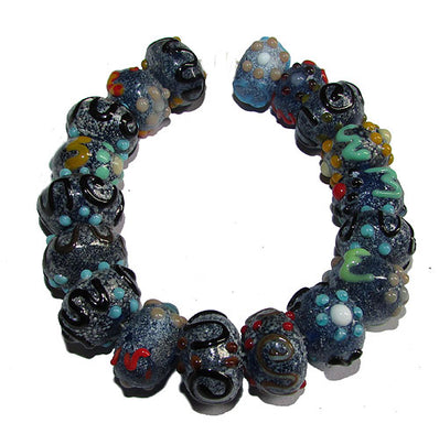 Handmade Lampworked Bead Set Sold Per set, Size about 12-16mm length 14~ 18 Centimeter