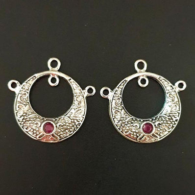 5 Pair Pack 30x35mm Beatiful Stone Studded Earring Making Material