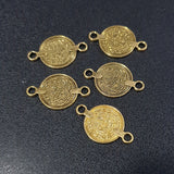 10 Pcs Pack, Coin Bead charm Pendants for Jewelry Maing in Size approx 17mm