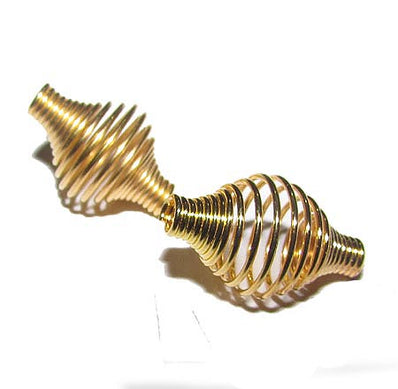 10 PIECES PACK' 10x16 MM APPROX SIZE WIRE BEADS' GOLD POLISHED