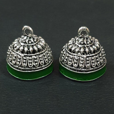 White Metal Base Oxidise Antique German Silver Jhumka Base Sold Per Pair Pack