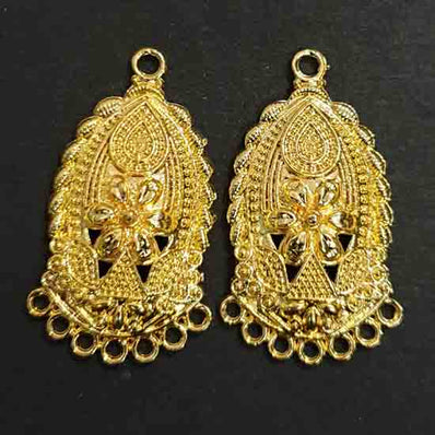 3 PAIR PACK' 36x20 mm Oxidized Gold Earring Making Component