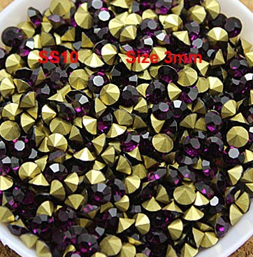 Chatons, Glass Rhinestone, Sold Per Pack of 144 Pcs, Size specified on product images