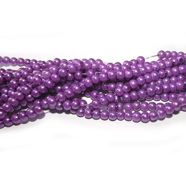 4mm Glass Beads Pearl Sold Per Strand of 32" About 210~220 Beads Colorful