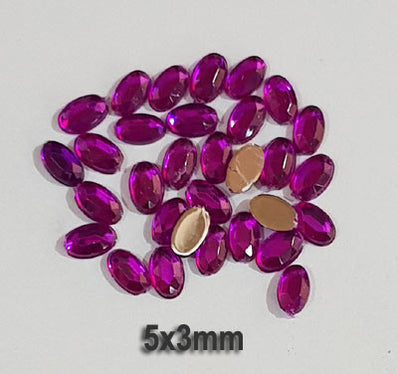 500 Pcs Oval Shape Acrylic Stone, size mentioned on image