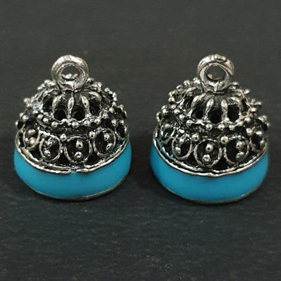 White Metal Base Oxidise Antique German Silver Jhumka Base Sold Per Pair Pack
