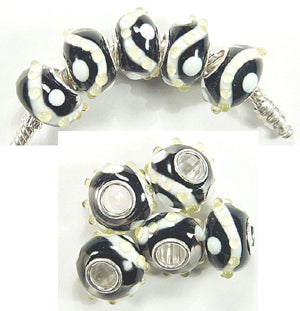 4 Pcs Pack, Large Hole Murano Lampwork Beads 14-16mm
