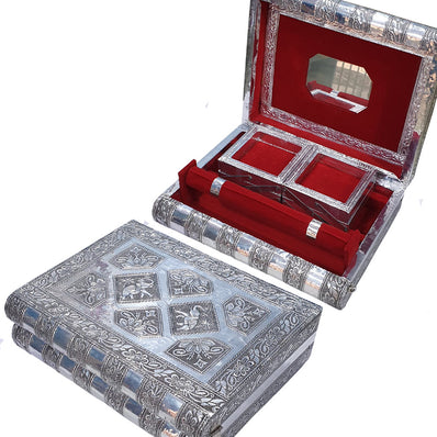 11"x8"x3.5" Inches Beautiful Handcrafted Silver Oxidized Jewelry Box Show Case Bangle & Jewellery Also used in Show Piece