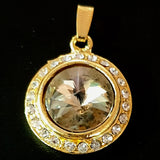 30 mm Stone Pendants high quality stone setting gold plated Sold by Per Piece