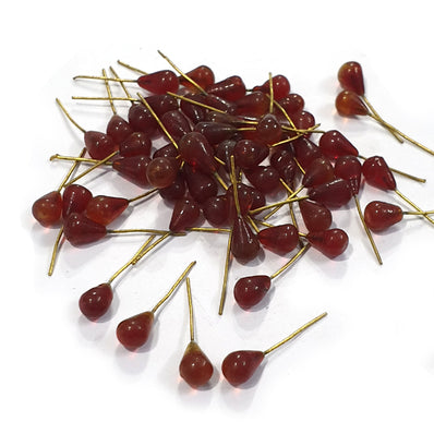 100 Pcs Size 5x8mm Jewellery Making Glass Charms Best for Earring Making and Pendant Adornment