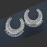 2 PAIR PACK 35x14mm Size Silver Oxidized Earring Making Chand Bali Earring Making Raw materials. Also Available Wholesale Rs. 950 Per Kilo, Subject to quantity