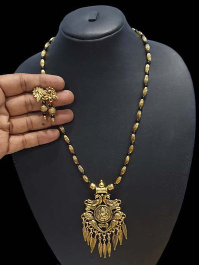 Oxidized Temple Necklace Sold By Per Piece