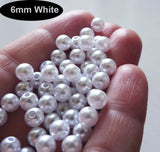 6 mm White Color High Quality Acrylic Pearl flux Beads for Jewelry and Craft,sold by 50 gram Pack,about 400-450 Beads For Bulk quantity order Get special Rate