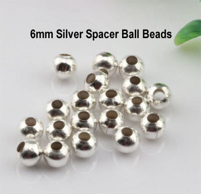 200 Pcs Pack 6mm ,Round Ball Metal Spacer Beads Best for jewellery Making