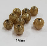 10 Pcs Pack Size about 14mm Round Resin Beads Crackle