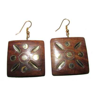 Fashion Earrings Bold and Beautiful !. Metarial:- Wood on metal inaly