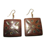 Fashion Earrings Bold and Beautiful !. Metarial:- Wood on metal inaly