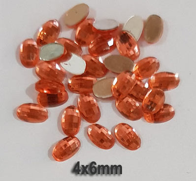 500 Pcs Oval Shape Acrylic Stone, size mentioned on image