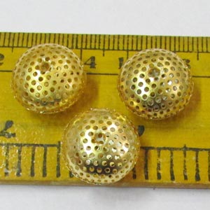10 Pcs Pkg. Brass Material Micron plated Hollow Metal Beads, Size Sacle