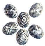 10 Pcs Pack, Approx Size 14x20mm ,Silver oxidized metal beads aluminum base