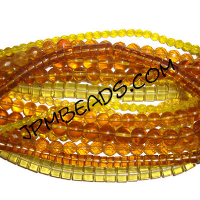 Assorted shapes 16 inch strand (5 line) crystal glass beads