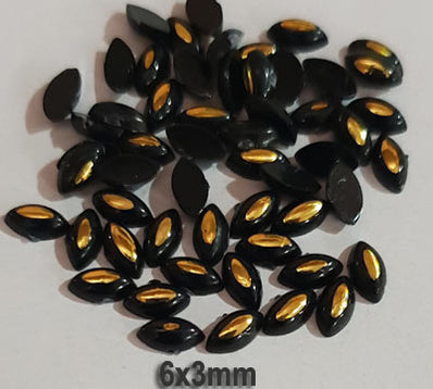 500 Pcs Boat Shape Acrylic Rhinestones Flat Back Approx size shown on images