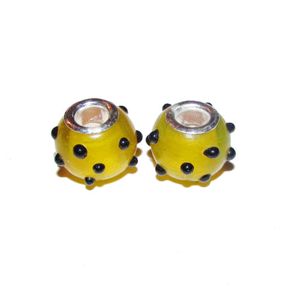 4 Pcs Pack, Large Hole Murano Lampwork Beads 14-16mm