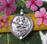 Beautiful silver And gold temple pendant Size Scale