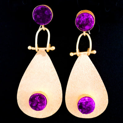 Druzzy''EXCLUSIVE''40-50 mm Hand Crafted Kundan Earrings Sold by per Pair pack