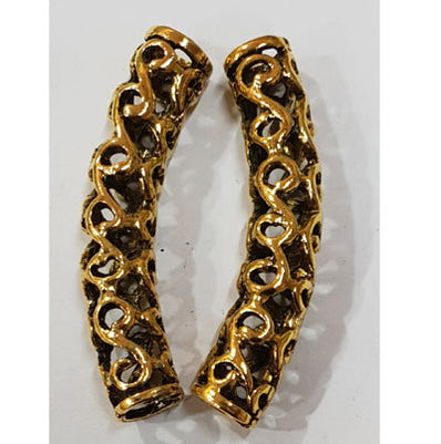 Tibetan Metal Arch Pipe and Pipe beads, make beautiful jewellery Sold By 2 Pcs Pack, Sise: 50x9mm