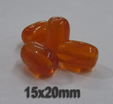 10 Pcs Pack Size about 15x20mm,Oval, Resin Beads, Amber Color,