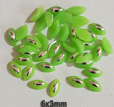 500 Pcs Boat Shape Acrylic Rhinestones Flat Back Approx size shown on images
