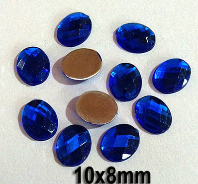 500 Pcs Oval Shape Acrylic Stone, size mentioned on image