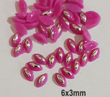 500 Pcs Boat Shape Acrylic Rhinestones Flat Back Approx size shown on images