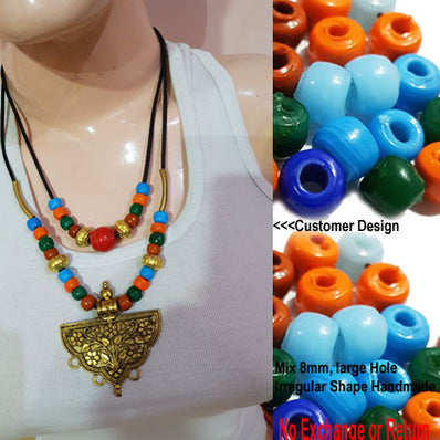 Sale ! about 8mm Size, loose Pony irregular shape, No Return or exchange due to handmade( 100 Gram Pack)