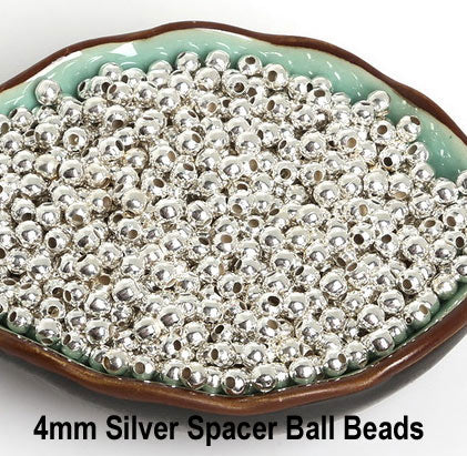 1000 Pcs Pack 4mm ,Round Ball Metal Spacer Beads Best for jewellery Making