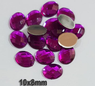 500 Pcs Oval Shape Acrylic Stone, size mentioned on image