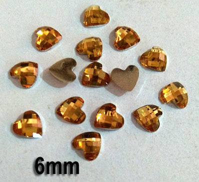500 Pcs Pack Heart Shape Rhinestones for adornment Size mentioned on  image