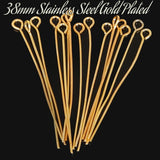 50 Grams Pack, Approx 000~000 Pcs in a Pack 38mm Size Stainless steel eye pin (Loop pin) in 23 Gauge wire for