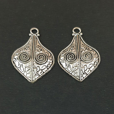 5 PAIR PACK' 33x25mm, Oxidized Silver Plated Chandbali Component  Tribal Fashion Jewellery making Antique Finish Chandelier Earring Components