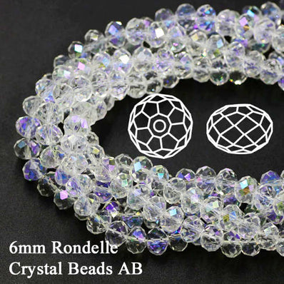6x5mm Crystal Rondelle Beads, Crystal Glass Beads For Jewelry making Length of strand: 41 cm ( 16 inches ) About 80 Beads