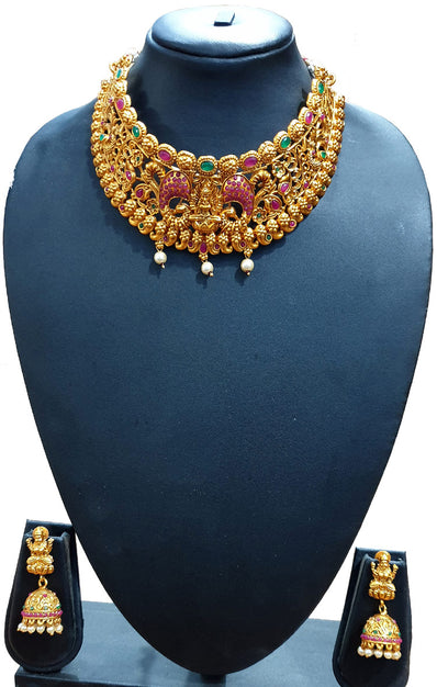 High Quality Premium Matt Finish Gold Necklace Sold by Per Set