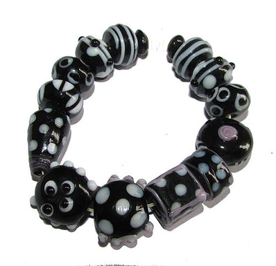 Handmade Lampworked Bead Set Sold Per set, Size about 12-16mm length 14~ 18 Centimeter