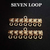 10 Pcs Pack in approx Size 35x12 mm Oxidized Gold 7 loop Spacer Bar Beads for Jewelry making