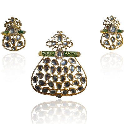 Large Size Kundan Pendant Set high quality Sold Per Set