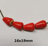 16x19mm, Size handmade Ceramic Beads, Sold Per pack of 10 Pcs.