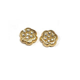 4 Pcs Pack High Qualtiy 16mm,  Metal Beads Gold Plated Fine Art Kundan Stone Inlay, kundan bead for jewellery making