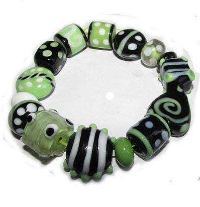 Handmade Lampworked Bead Set Sold Per set, Size about 12-16mm length 14~ 18 Centimeter