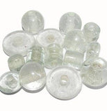 500Gram Pkg. Plain glass beads Clear large size about 16-24mm size, mix shapes, Apporx 120 Pcs in a kilo,