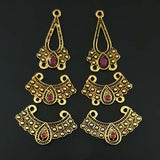 31x70mm Beatiful Stone Studded Earring Making Material Sold by per Pair pack